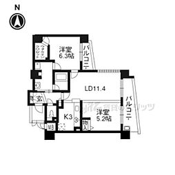 エステムプラザ京都四条烏丸 2LDKの間取図画像