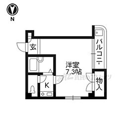 TOST栄洛館 1Kの間取図画像