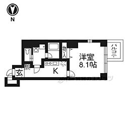 アスヴェル京都二条駅前 1Kの間取図画像