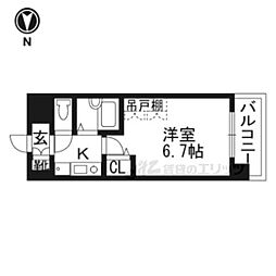 デ・リード烏丸西 1Kの間取図画像