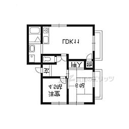 フレグランス上賀茂B 2LDKの間取図画像