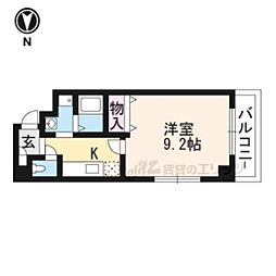 グリーンコート 1Kの間取図画像