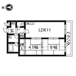 レジデンス岩倉 2LDKの間取図画像