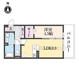 ラ・グレース 1LDKの間取図画像