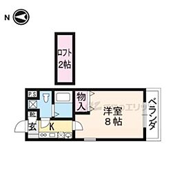 ノーザンライツ宝ケ池 1Kの間取図画像
