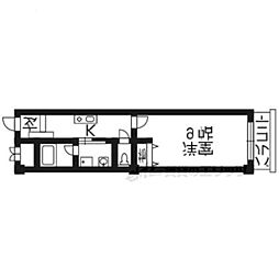 カーサ成逸 1Kの間取図画像