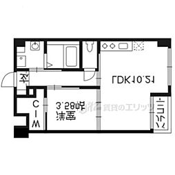 プラネシア東山三条 1LDKの間取図画像