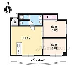 K's北山 2LDKの間取図画像