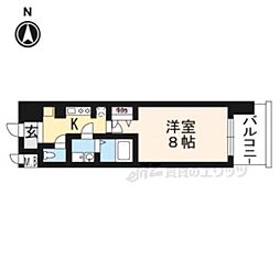 アーバンフラッツ五条堀川 1Kの間取図画像