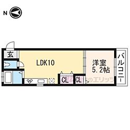 セントラル修学院 1LDKの間取図画像