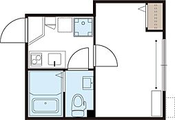 DEN鋼管通 301 3階1Kの間取り