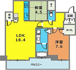 神戸ハーバータワー 2LDKの間取図画像