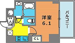 神戸国香通Futur 1Kの間取図画像