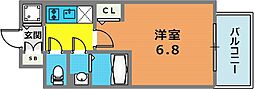 エスリードレジデンス神戸三宮 1Kの間取図画像