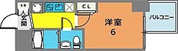 セレニテ神戸ミラク 1Kの間取図画像