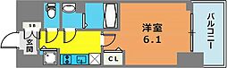 プレサンスジェネ新神戸ステーションフロント 1Kの間取図画像