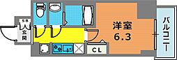 CREST TAPP DITA 神戸西パークフロント 1Kの間取図画像