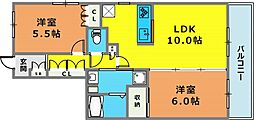グラン・フェルティ神戸山手通り 2LDKの間取図画像