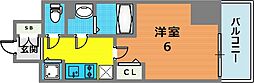 プレサンス三宮エレガンシア 1Kの間取図画像