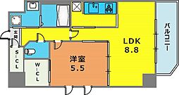 S・RESIDENCE神戸磯上通 1LDKの間取図画像