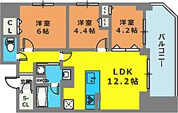 サムティグランツ神戸 3LDKの間取図画像