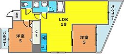 ビバリーハウス青谷弐番館 2LDKの間取図画像
