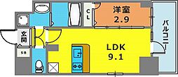 エスリード神戸レジデンス 1LDKの間取図画像