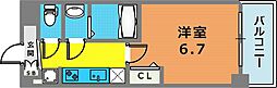 アドバンス神戸レイソレ 1Kの間取図画像