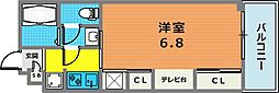 リブリ・オズヴィーク六甲 1Kの間取図画像