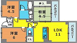エリム摩耶 3LDKの間取図画像