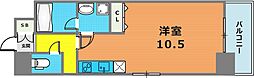 WillDo三宮イースト ワンルームの間取図画像