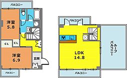 りりぱっとはうす 2LDKの間取図画像