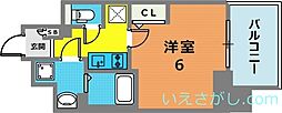 エスリード神戸三宮 1Kの間取図画像