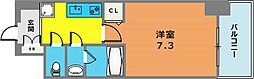セオリー神戸クレール 1Kの間取図画像