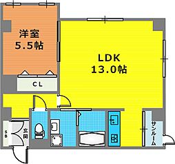 サンビルダー新神戸2 1LDKの間取図画像