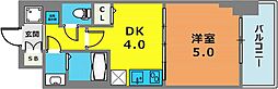ファーストフィオーレ三宮イースト 1DKの間取図画像