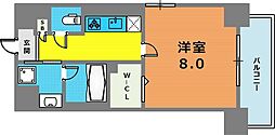 ウエストヒルズ大倉山 1Kの間取図画像
