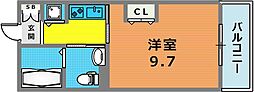KDXレジデンス甲南山手 1Kの間取図画像