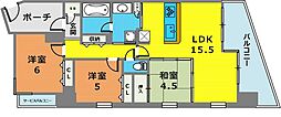 レジュールザ・元町駅前 3LDKの間取図画像