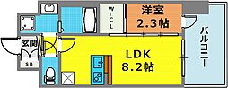 ソルテラス神戸ハーバーランドARCO 1LDKの間取図画像