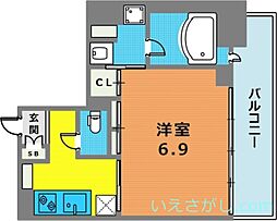 RESIDIA神戸元町 1Kの間取図画像