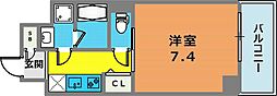 ワールドアイ神戸湊町 1Kの間取図画像