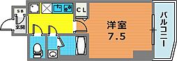 アプリーレ三宮イースト 1Kの間取図画像