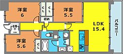 プラネソシエ御影山手 3LDKの間取図画像