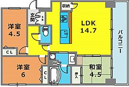 GROOVE神戸レジデンス 3LDKの間取図画像