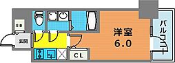 エスリード神戸レジデンス 1Kの間取図画像