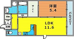 グレイスガーデン 1LDKの間取図画像
