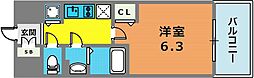 プレサンスみなと元町駅前 1Kの間取図画像