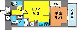 神戸市兵庫区浜崎通マンション 1LDKの間取図画像