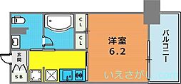 RESIDIA神戸元町 1Kの間取図画像